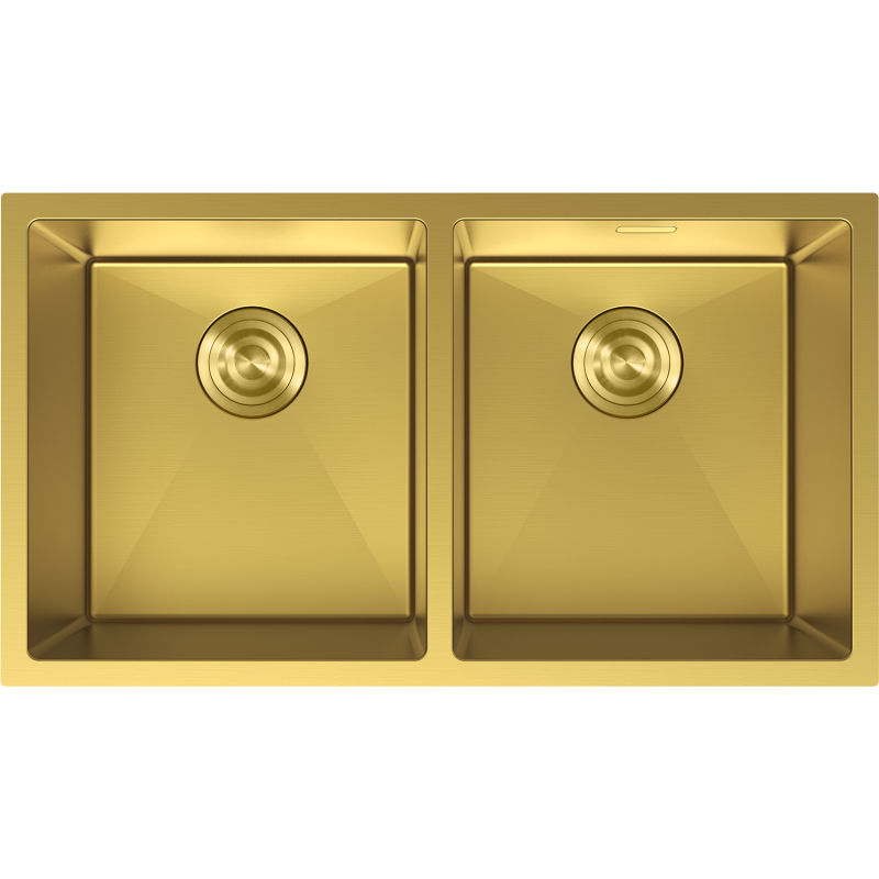 Mexen Binox Spülbecken aus Edelstahl, 2-Kammer, 800 x 450 mm, gold - 6421802000-55
