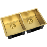 Mexen Binox Spülbecken aus Edelstahl, 2-Kammer, 800 x 450 mm, gold - 6421802000-55