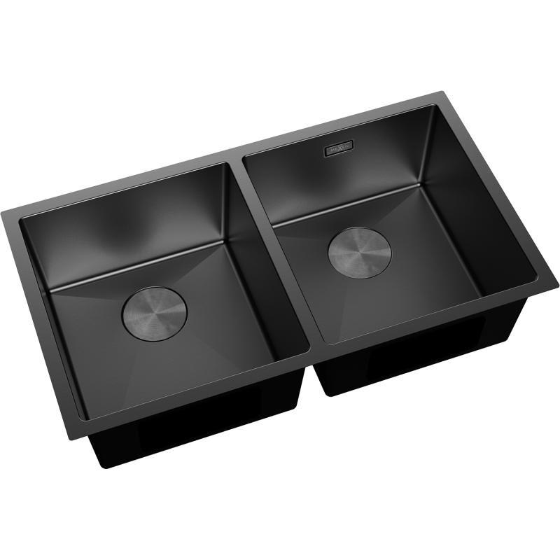 Mexen Binox Edelstahlspüle 2-Kammer 800 x 450 mm, schwarz - 6421802000-70