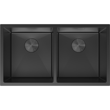 Mexen Binox Edelstahlspüle 2-Kammer 800 x 450 mm, schwarz - 6421802000-70