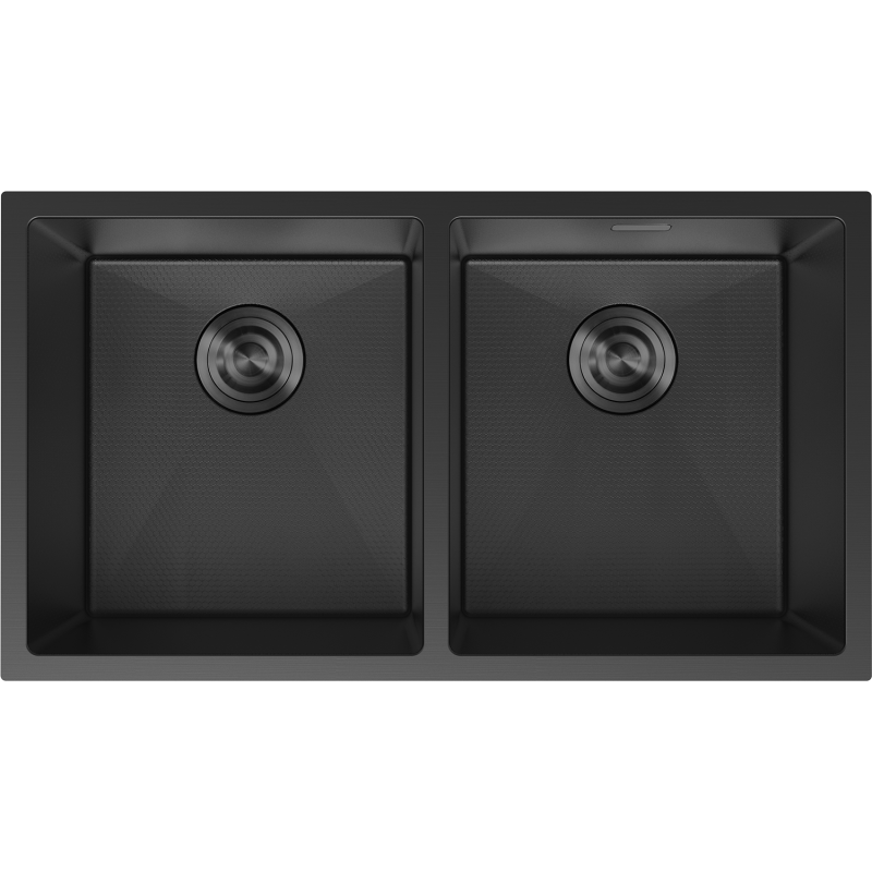 Mexen Binox Edelstahlspüle 2-kammerig 800 x 450 mm, schwarz HC - 6421802000-70HC
