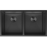 Mexen Binox Edelstahlspüle 2-kammerig 800 x 450 mm, schwarz HC - 6421802000-70HC