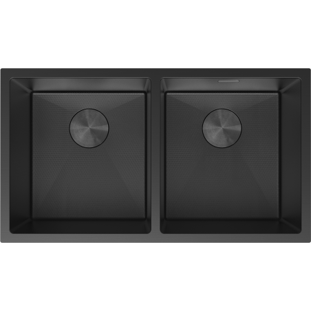Mexen Binox Edelstahlspüle 2-kammerig 800 x 450 mm, schwarz HC - 6421802000-70HC