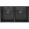 Mexen Binox Edelstahlspüle 2-kammerig 800 x 450 mm, schwarz HC - 6421802000-70HC