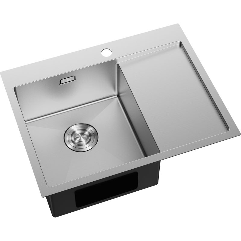Mexen Exar Stahlspüle 1-beckig mit Abtropffläche, links 620 x 480 mm, Inox - 6431621005L-01