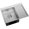 Mexen Exar Stahlspüle 1-beckig mit Abtropffläche, links 620 x 480 mm, Inox - 6431621005L-01