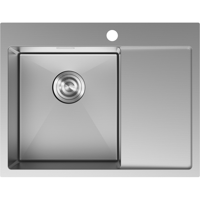 Mexen Exar Stahlspüle 1-beckig mit Abtropffläche, links 620 x 480 mm, Inox - 6431621005L-01