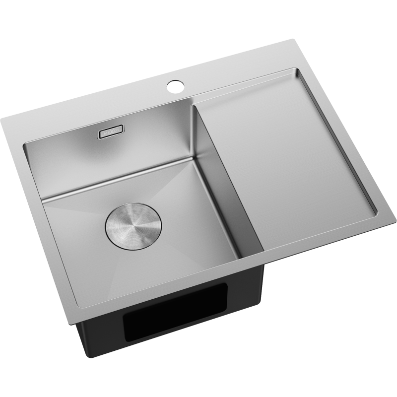 Mexen Exar Stahlspüle 1-beckig mit Abtropffläche, links 620 x 480 mm, Inox - 6431621005L-01