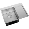Mexen Exar Stahlspüle 1-beckig mit Abtropffläche, links 620 x 480 mm, Inox - 6431621005L-01