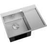 Mexen Exar Edelstahlspüle 1-Becken mit Abtropffläche, links 620 x 480 mm, Inox HC - 6431621005L-01HC