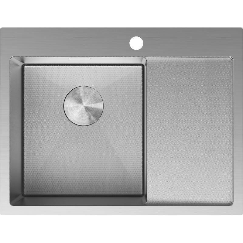 Mexen Exar Edelstahlspüle 1-Becken mit Abtropffläche, links 620 x 480 mm, Inox HC - 6431621005L-01HC