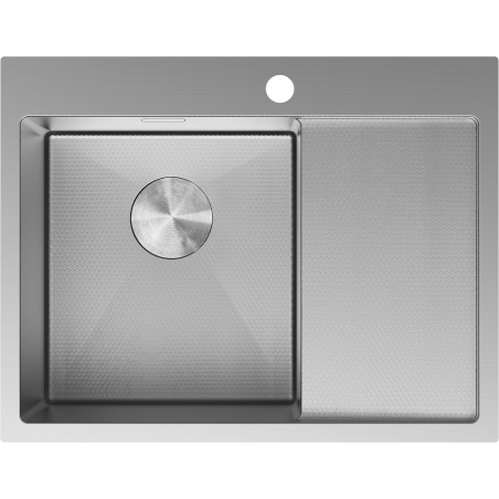 Mexen Exar Edelstahlspüle 1-Becken mit Abtropffläche, links 620 x 480 mm, Inox HC - 6431621005L-01HC