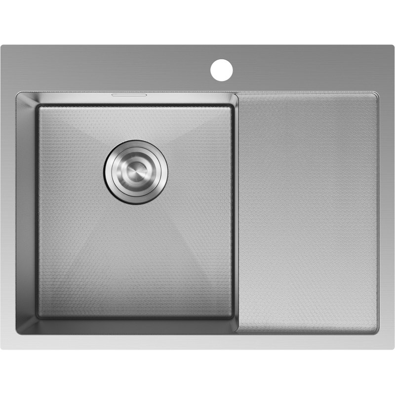 Mexen Exar Edelstahlspüle 1-Becken mit Abtropffläche, links 620 x 480 mm, Inox HC - 6431621005L-01HC