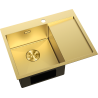 Mexen Exar Stahlspüle 1-beckig mit Abtropffläche, links 620 x 480 mm, gold - 6431621005L-55