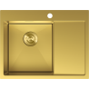 Mexen Exar Stahlspüle 1-beckig mit Abtropffläche, links 620 x 480 mm, gold - 6431621005L-55