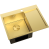 Mexen Exar Stahlspüle 1-beckig mit Abtropffläche, links 620 x 480 mm, gold - 6431621005L-55