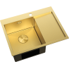 Mexen Exar 1-Kammer-Edelstahlspüle mit Abtropffläche, links 620 x 480 mm, gold HC - 6431621005L-55HC