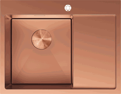 Mexen Exar Edelstahlspüle 1-becken mit Abtropffläche, links 620 x 480 mm, Kupfer - 6431621005L-65