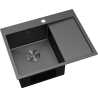 Mexen Exar Edelstahlspüle 1-Becken mit Abtropffläche, links 620 x 480 mm, schwarz - 6431621005L-70