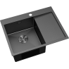 Mexen Exar 1-Komponenten-Edelstahlspüle mit Abtropffläche, links 620 x 480 mm, schwarz HC - 6431621005L-70HC