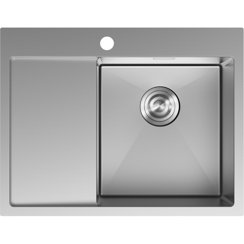 Mexen Exar Edelstahlspüle 1-Becken mit Abtropffläche, rechts 620 x 480 mm, Inox - 6432621005P-01