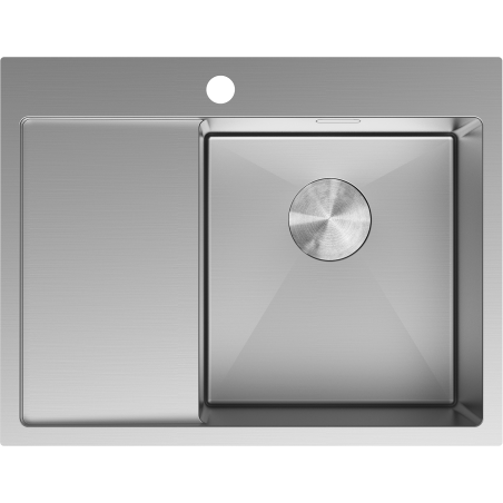 Mexen Exar Edelstahlspüle 1-Becken mit Abtropffläche, rechts 620 x 480 mm, Inox - 6432621005P-01
