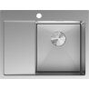 Mexen Exar Edelstahlspüle 1-Becken mit Abtropffläche, rechts 620 x 480 mm, Inox - 6432621005P-01