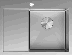 Mexen Exar Edelstahlspüle 1-Becken mit Abtropffläche, rechts 620 x 480 mm, Inox - 6432621005P-01