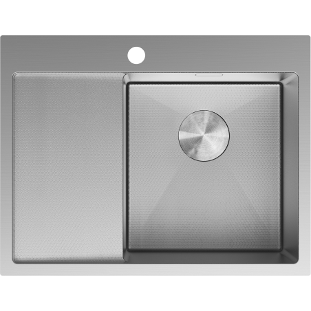 Mexen Exar Edelstahlspüle 1-becken mit Abtropffläche, rechts 620 x 480 mm, Inox HC - 6432621005P-01HC