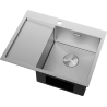 Mexen Exar Edelstahlspüle 1-becken mit Abtropffläche, rechts 620 x 480 mm, Inox HC - 6432621005P-01HC