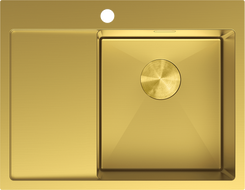 Mexen Exar Edelstahlspüle 1-Becken mit Ablage rechts 620 x 480 mm, gold - 6432621005P-55
