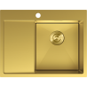 Mexen Exar Edelstahlspüle 1-beckig mit Abtropffläche, rechts 620 x 480 mm, gold - 6432621005P-55