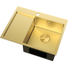 Mexen Exar Edelstahlspüle 1-beckig mit Abtropffläche, rechts 620 x 480 mm, gold - 6432621005P-55
