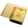 Mexen Exar Edelstahlspüle 1-beckig mit Abtropffläche, rechts 620 x 480 mm, gold - 6432621005P-55