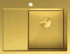Mexen Exar Edelstahlspüle mit 1 Becken und Abtropffläche, rechts 620 x 480 mm, golden HC - 6432621005P-55HC