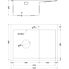 Mexen Exar Edelstahlspüle 1-Becken mit Abtropffläche, rechts 620 x 480 mm, Kupfer - 6432621005P-65