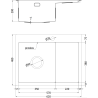 Mexen Exar Edelstahlspüle 1-becken mit Abtropffläche, rechts 620 x 480 mm, schwarz - 6432621005P-70