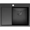Mexen Exar Edelstahlspüle 1-becken mit Abtropffläche, rechts 620 x 480 mm, schwarz - 6432621005P-70
