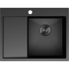 Mexen Exar Edelstahlspüle 1-becken mit Abtropffläche, rechts 620 x 480 mm, schwarz - 6432621005P-70