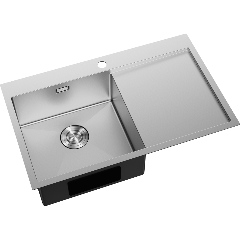 Mexen Exar Edelstahlspüle 1-beckig mit Abtropffläche, links 780 x 480 mm, Inox - 6433781010L-01
