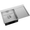 Mexen Exar Edelstahlspüle 1-beckig mit Abtropffläche, links 780 x 480 mm, Inox - 6433781010L-01