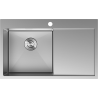Mexen Exar Edelstahlspüle 1-beckig mit Abtropffläche, links 780 x 480 mm, Inox - 6433781010L-01