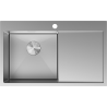 Mexen Exar Edelstahlspüle 1-beckig mit Abtropffläche, links 780 x 480 mm, Inox - 6433781010L-01