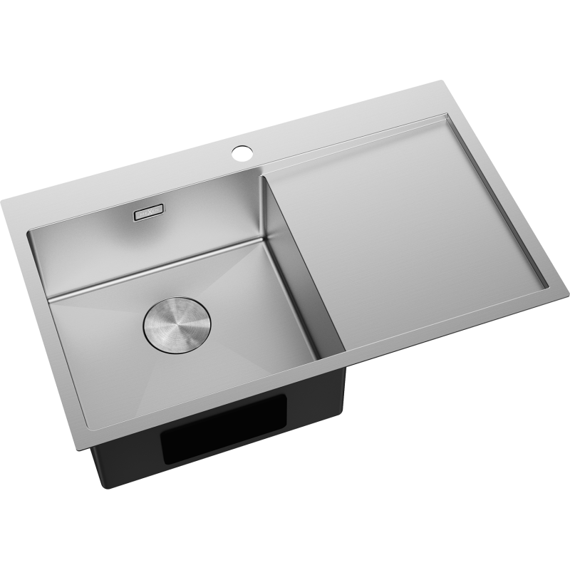 Mexen Exar Edelstahlspüle 1-beckig mit Abtropffläche, links 780 x 480 mm, Inox - 6433781010L-01