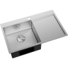Mexen Exar Edelstahlspüle 1-beckig mit Abtropffläche, links 780 x 480 mm, Inox - 6433781010L-01