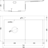 Mexen Exar Edelstahlspüle 1-beckig mit Abtropffläche, links 780 x 480 mm, Inox - 6433781010L-01