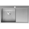 Mexen Exar Edelstahlspüle, 1-beckig mit Abtropffläche, links 780 x 480 mm, Inox HC - 6433781010L-01HC