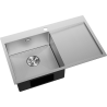 Mexen Exar Edelstahlspüle, 1-beckig mit Abtropffläche, links 780 x 480 mm, Inox HC - 6433781010L-01HC
