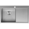Mexen Exar Edelstahlspüle, 1-beckig mit Abtropffläche, links 780 x 480 mm, Inox HC - 6433781010L-01HC