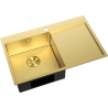 Mexen Exar Edelstahlspüle 1-beckig mit Abtropffläche, links 780 x 480 mm, gold - 6433781010L-55